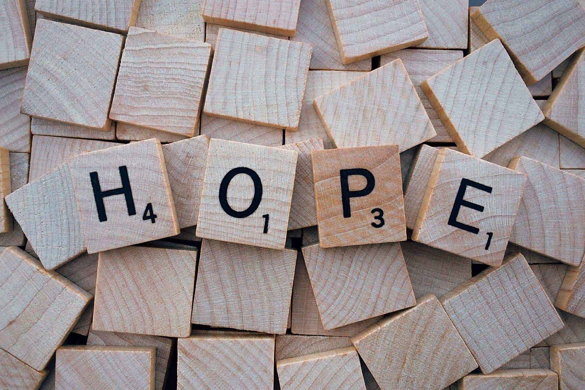 hope spelled out in scrabble